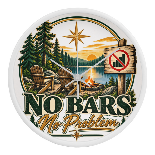 "Up North" No Bars-No Problem Wood Frame Clock