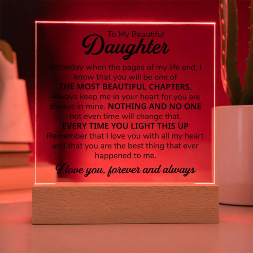To My Daughter Chapters Square Plaque