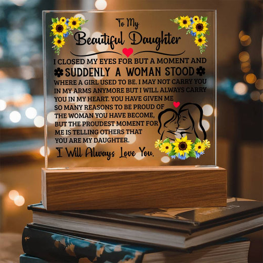 To My Daughter Square Acrylic Plaque