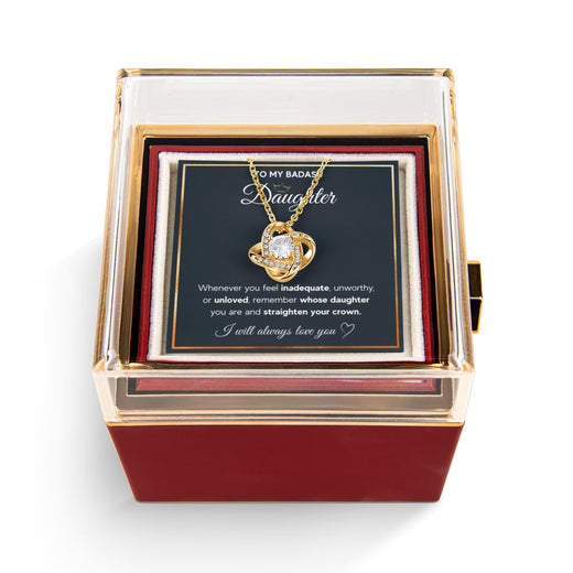 Badass Crown - Daughter Birthday Necklace with Rose Box