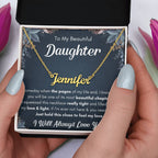 To My Daughter Chapters Squeezed Name Necklace Gift Set