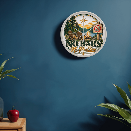 "Up North" No Bars-No Problem Wood Frame Clock