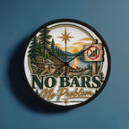 "Up North" No Bars-No Problem Wood Frame Clock