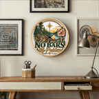 "Up North" No Bars-No Problem Wood Frame Clock