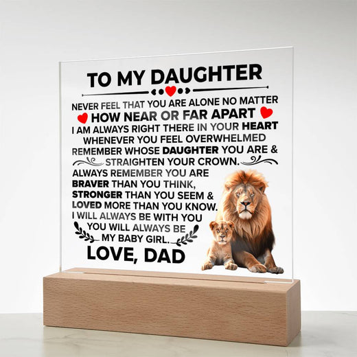 To My Daughter Braver Square Acrylic