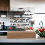 To My Daughter In Law Honor Square Acrylic