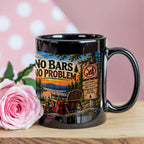 "Up North" No Bars-No Problem Black Ceramic Mug